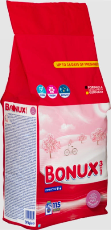 Bonux Detergent rufe, pudra, pure magnolia, 115 spalari, 7.47kg