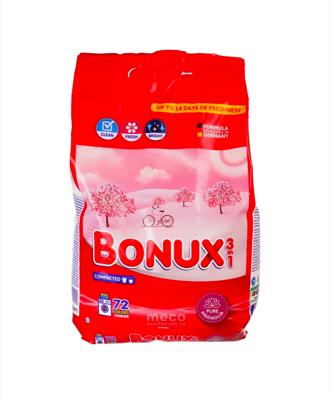 Bonux detergent automat rufe  4.68kg, pudră, parfum magnolie, pentru rufe colorate, 72 spălări